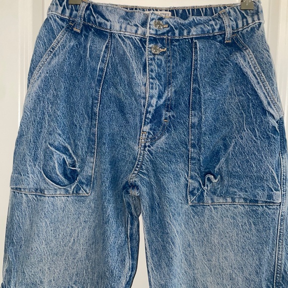 FREE PEOPLE WE THE FREE Marx Slouchy Cargo Denim Baggy Utility Jean Size 26 - Picture 3 of 14